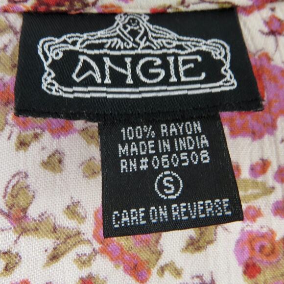 Y2k Angie Floral Paisley Kimono Duster Small Hippie Small Vintage Crunchy - Picture 4 of 4
